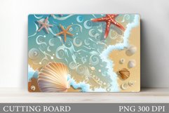 Sea Cutting Board Sublimation. Starfish Cutting Board Design Product Image 1