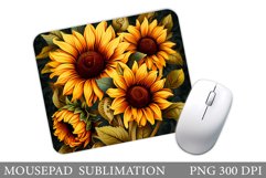 Sunflowers Mouse Pad Design. Summer Flowers Mouse Pad Product Image 1