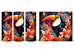 Toucan Tumbler Design. Flowers Tumbler Sublimation Product Image 2