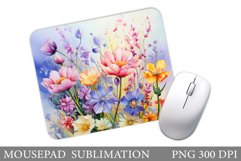 Wildflowers Mouse Pad. Flowers Mouse Pad Sublimation Product Image 1