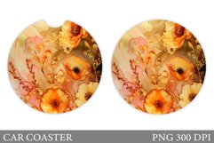Flowers Car Coaster Sublimation. Flowers Coaster Design Product Image 1