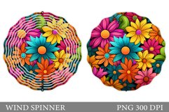 Flowers Wind Spinner Design. Floral Wind Spinner Sublimation Product Image 1