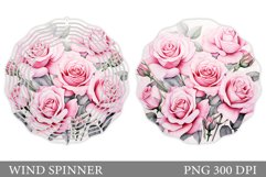 Roses Wind Spinner Sublimation. Floral Wind Spinner Design Product Image 1