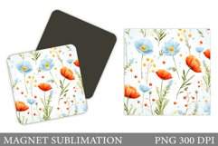 Wildflowers Magnet Sublimation. Flowers Magnet Design Product Image 1