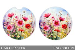 Flowers Car Coaster. Wildflowers Car Coaster Design Product Image 1