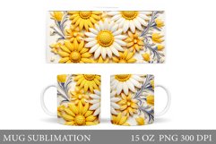 Flowers Mug Wrap Sublimation. Flowers Mug Wrap Design Product Image 1
