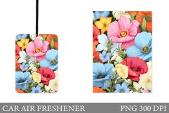 Flowers Car Air Freshener. Car Air Freshener Sublimation Product Image 1