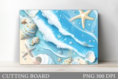 Sea Cutting Board Sublimation. Starfish Cutting Board Design Product Image 1