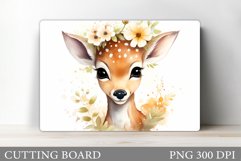 Cute Deer Cutting Board Design. Cutting Board Sublimation Product Image 1