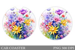Flowers Car Coaster. Wildflowers Car Coaster Design Product Image 1