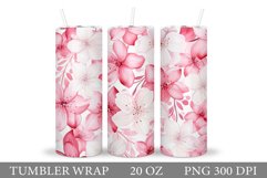 Flowers Tumbler Wrap Design. Sublimation Tumbler Flowers Product Image 1