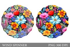 Flowers Wind Spinner Design. Summer Wind Spinner Sublimation Product Image 1
