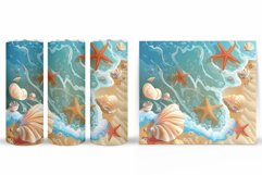 Starfish Tumbler Design. 3D Seashell Tumbler Sublimation Product Image 2