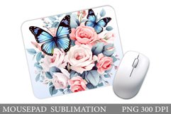 Butterflies Mouse Pad Design. Summer Mouse Pad Template Product Image 1
