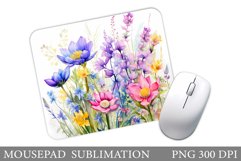 Wildflowers Mouse Pad. Flowers Mouse Pad Sublimation Product Image 1