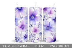 Flowers Tumbler Wrap Design. Sublimation Tumbler Flowers Product Image 1