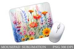 Flowers Mouse Pad Sublimation. Wildflowers Mouse Pad Design Product Image 1