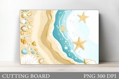 Sea Cutting Board Sublimation. Starfish Cutting Board Design Product Image 1