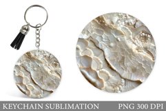 Seashell Texture Keychain. 3D Abstract Keychain Sublimation Product Image 1