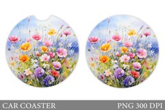 Flowers Car Coaster Design. Wildflowers Car Coaster Product Image 1