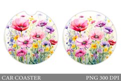 Flowers Car Coaster Design. Wildflowers Car Coaster Product Image 1