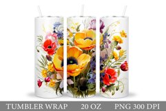 Wildflowers Tumbler. Flowers Tumbler Sublimation Product Image 1