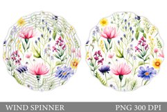 Flowers Wind Spinner Design. Summer Wind Spinner Sublimation Product Image 1