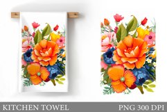 Flowers Kitchen Towel. Flowers Kitchen Towel Design Product Image 1