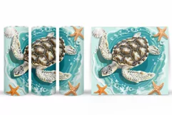 Turtle Tumbler Wrap Design. Turtle Tumbler Wrap Sublimation Product Image 2