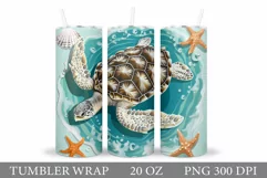 Turtle Tumbler Wrap Design. Turtle Tumbler Wrap Sublimation Product Image 1
