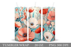 Flowers Tumbler Design. Summer Tumbler Sublimation Product Image 1