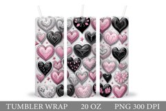 Hearts Tumbler Sublimation. Valentines Tumbler Design Product Image 1