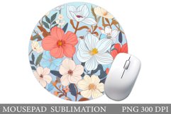Flowers Mouse Pad Design. Flowers Round Mouse Pad Product Image 1
