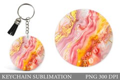 Alcohol Ink Keychain Sublimation. Texture Keychain Design Product Image 1