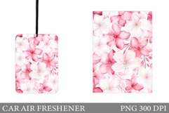 Flowers Car Air Freshener. Car Air Freshener Sublimation Product Image 1