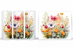 3D Flowers Tumbler Design. Flowers Tumbler Wrap Sublimation Product Image 2