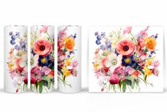 Flowers Tumbler Sublimation. Floral Tumbler Design Product Image 2