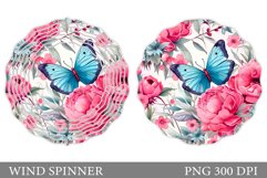 Butterfly Wind Spinner. Flowers Wind Spinner Sublimation Product Image 1
