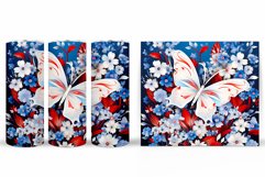 Butterfly Tumbler Sublimation. Flowers Tumbler Design Product Image 2