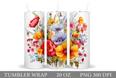 Wildflowers Tumbler. Flowers Tumbler Sublimation Product Image 1