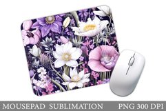 Flowers Mouse Pad Sublimation. Wildflowers Mouse Pad Design Product Image 1