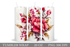 Flowers Tumbler Design. Flowers Tumbler Sublimation Product Image 1