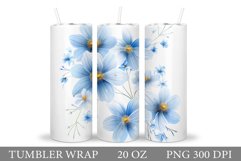 Floral Tumbler Wrap. Flowers Tumbler Sublimation Product Image 1