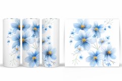 Floral Tumbler Wrap. Flowers Tumbler Sublimation Product Image 2