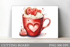 Valentines Drink Cutting Board. Cutting Board Sublimation Product Image 1