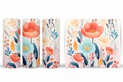 Flowers Tumbler Wrap Design. Sublimation Tumbler Flowers Product Image 2