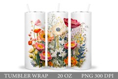 Flowers Tumbler Design. 3D Flowers Tumbler Wrap Sublimation Product Image 1