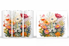 Flowers Tumbler Design. 3D Flowers Tumbler Wrap Sublimation Product Image 2