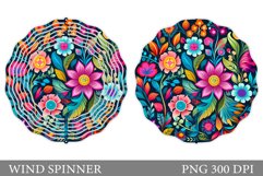 Flowers Wind Spinner Sublimation. Summer Wind Spinner Design Product Image 1