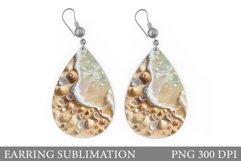 Sea Earring Design. 3D Seashell Earring Sublimation Product Image 1